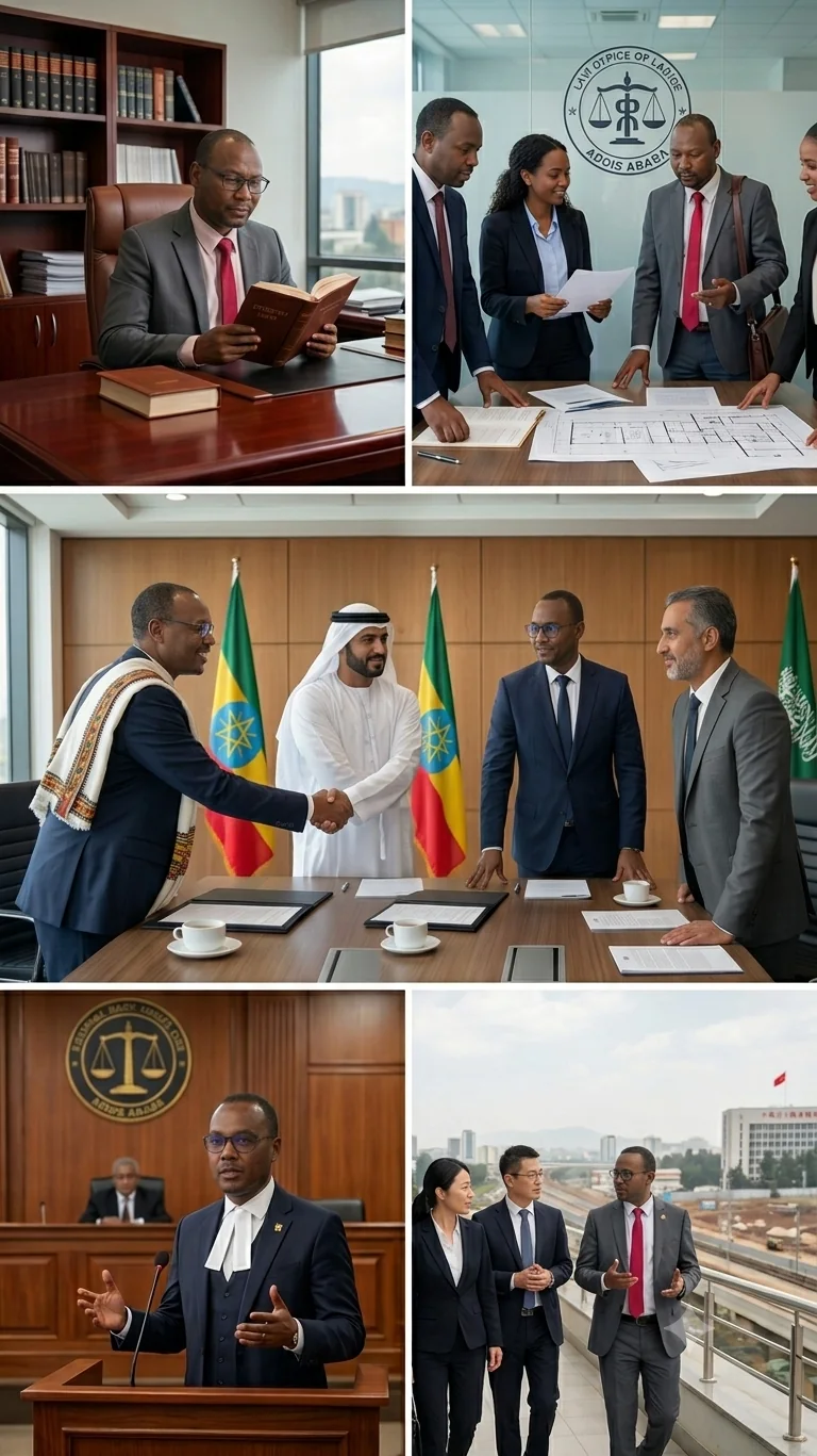 Illustrative legal practice montage